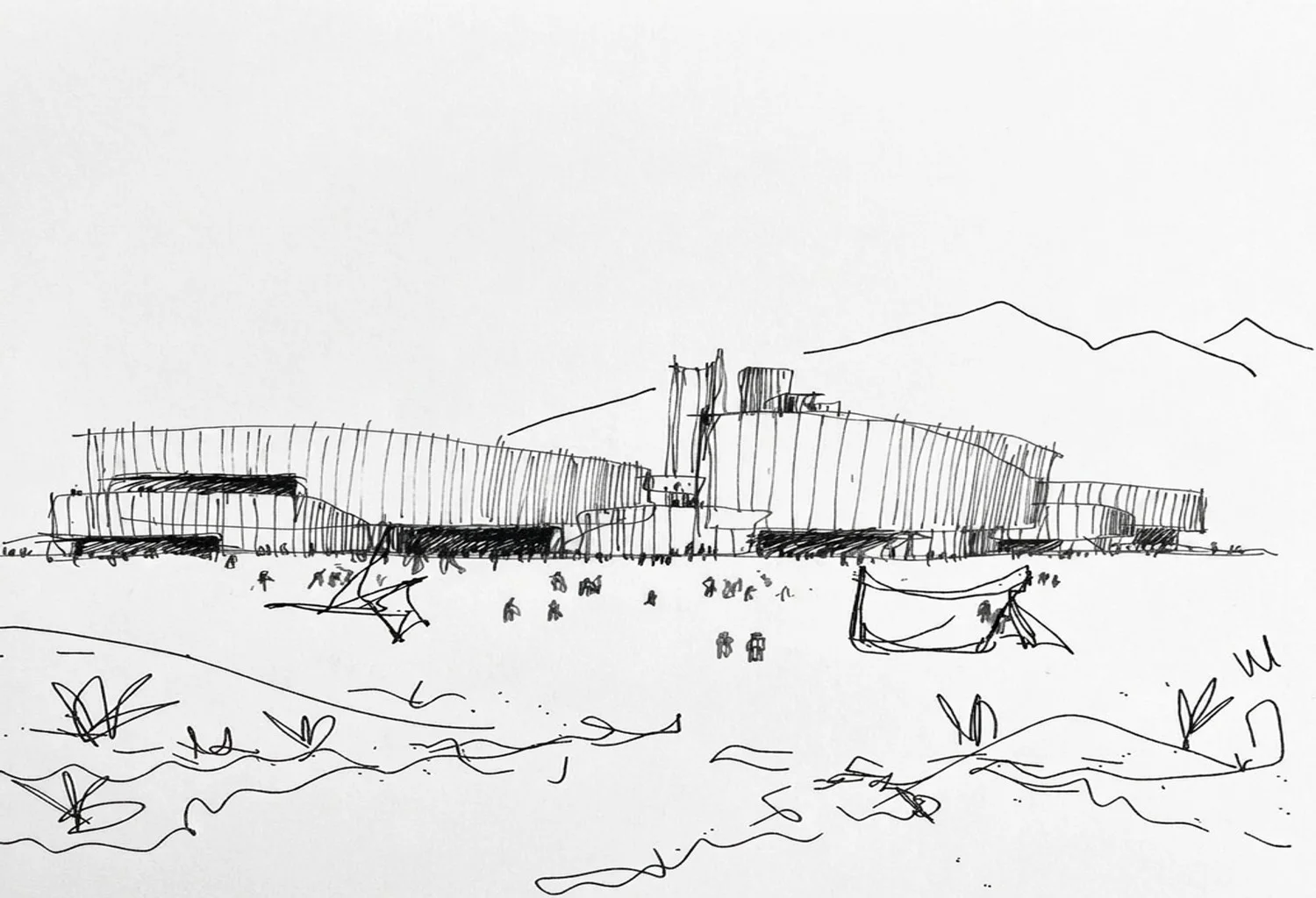 Hand-drawn architectural sketch